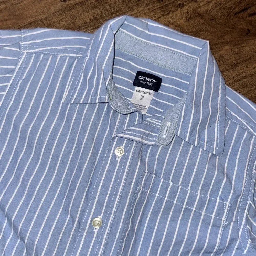 Striped Boys button down , size 7 carters